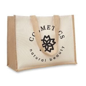 GiftRetail MO8967 - Jute cloth shopping bag Beige