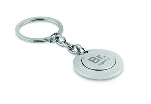 GiftRetail MO9289 - FLAT RING Key ring with token shiny silver
