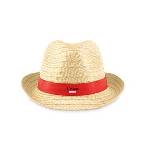 GiftRetail MO9341 - BOOGIE Paper straw hat Red