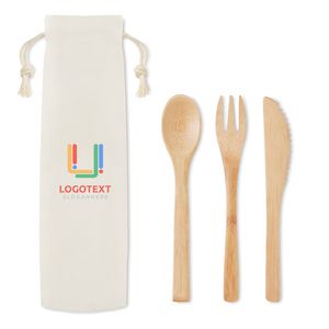 GiftRetail MO9786 - SETBOO Bamboo cutlery set Beige