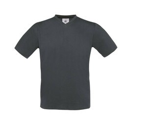 B&C BC163 - Men's T Shirt V-Neck 100% Cotton Dark Grey