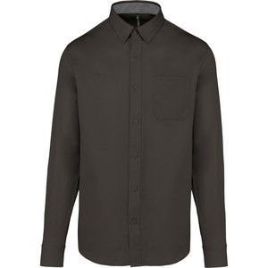 Kariban K586 - Men's Nevada long sleeve cotton shirt Dark Grey