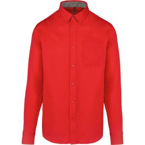 Kariban K586 - Men's Nevada long sleeve cotton shirt Red