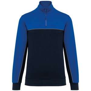 WK. Designed To Work WK404 - Unisex zipped neck eco-friendly sweatshirt Navy / Royal Blue