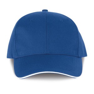 WK. Designed To Work WKP145 - Oekotex certified 6 panels cap with sandwich peak Royal Blue / White