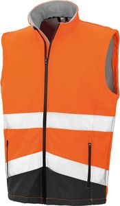 Result R451X - HIGH-VIZ SOFTSHELL JACKET Fluorescent Orange/ Black