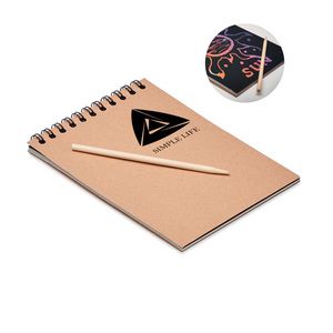 GiftRetail MO6699 - BLACK Scratching paper notebook Wood