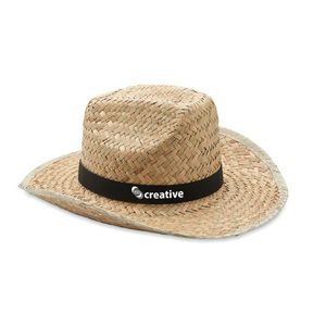 GiftRetail MO6755 - TEXAS Natural straw cowboy hat Black