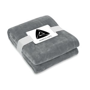 GiftRetail MO6804 - LOGAN RPET fleece blanket 280 gr/m² Dark Grey