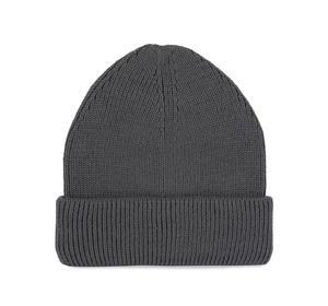 K-up KP951 - Ribbed beanie with double turn-up Cement Grey