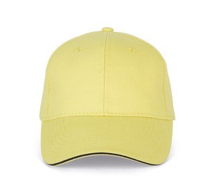 K-up KP011 - ORLANDO - MEN'S 6 PANEL CAP Lemon Yellow / Dark Grey