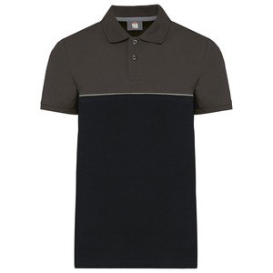 WK. Designed To Work WK210 - Unisex eco-friendly two-tone short sleeve polo shirt Black / Dark Grey