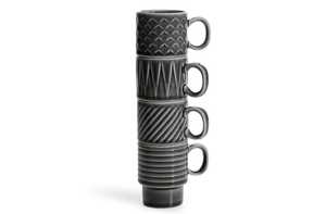 Inside Out LT52204 - Sagaform Coffee & More Espresso Mug 4-pcs 100ml Dark Grey