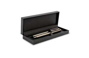 TopPoint LT82152 - Ball pen and rollerball set Dallas in gift box Dark gun metal