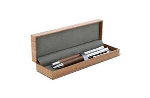 TopPoint LT82155 - Metal ball pen and rollerball set walnut wood in gift box Wood