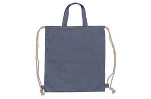 TopEarth LT95228 - Drawstring bag recycled cotton 38x42cm Blue