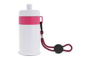TopPoint LT98785 - Sports bottle with edge and cord 500ml White / Pink