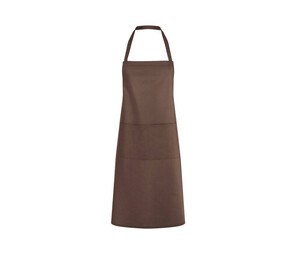KARLOWSKY KYLS7 - Polycotton bib apron with pocket Light Brown