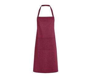 KARLOWSKY KYLS7 - Polycotton bib apron with pocket Bordeaux