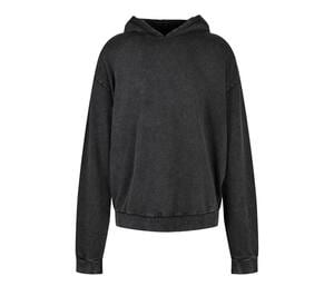 BUILD YOUR BRAND BY191 - ACID WASHED OVERSIZE HOODY Black