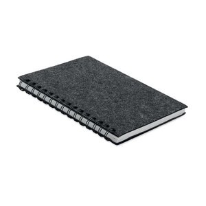 GiftRetail MO6964 - RINGFELT A5 RPET felt cover notebook Dark Grey