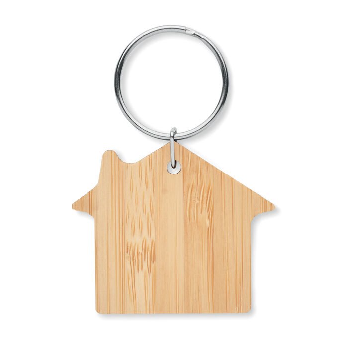 GiftRetail MO6979 - HOUSEBOO House shaped bamboo key ring