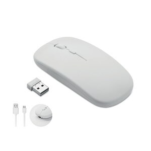 GiftRetail MO2222 - CURVY C Rechargeable wireless mouse White