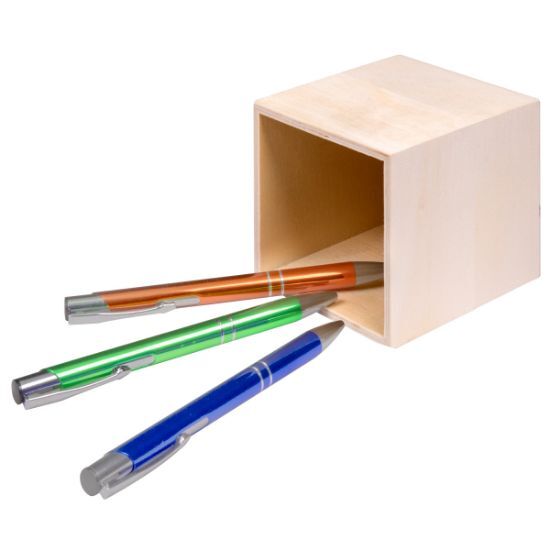 EgotierPro 38026 - Wooden Panel Large Pencil Case PINE