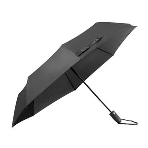 EgotierPro 38537RE - Automatic RPET Umbrella, 95cm, Fiberglass Ribs OPEN&CLOSE Black