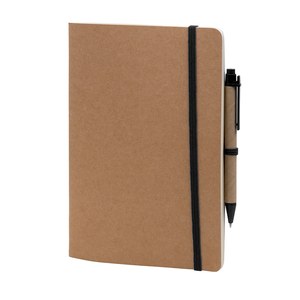 EgotierPro 50031 - Eco-Friendly Notebook with Pen and Elastic Band LOFT Black
