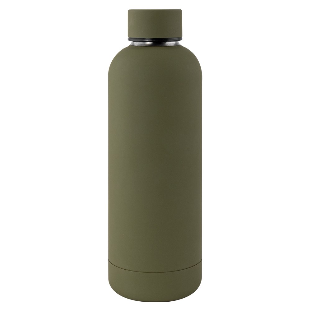 EgotierPro 50636 - 500 ml Double Wall Rubber-Finish Bottle RUBBER