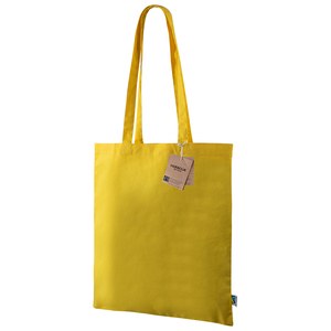 EgotierPro 53530 - Fairtrade Long-Handle Bag, 180 gr/m², Various Colors HARBOUR Yellow