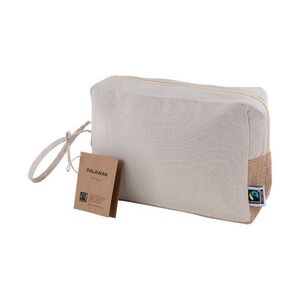 EgotierPro 53549 - Fairtrade Cotton & Jute Toilet Bag PALAWAN