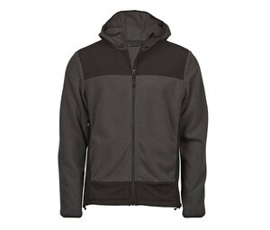 TEE JAYS TJ9124 - Unisex hooded fleece Asphalt/Black