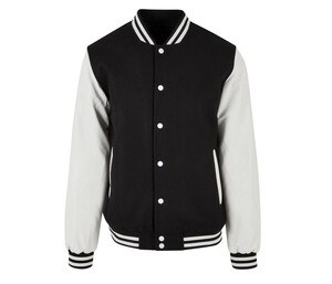 BUILD YOUR BRAND BY269 - OLDSCHOOL COLLEGE JACKET Black / White