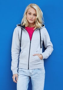 Kariban K467 - Ladies’ contrast hooded full zip sweatshirt