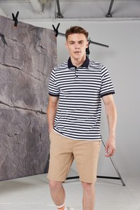 Front Row FR230 - Striped jersey polo shirt